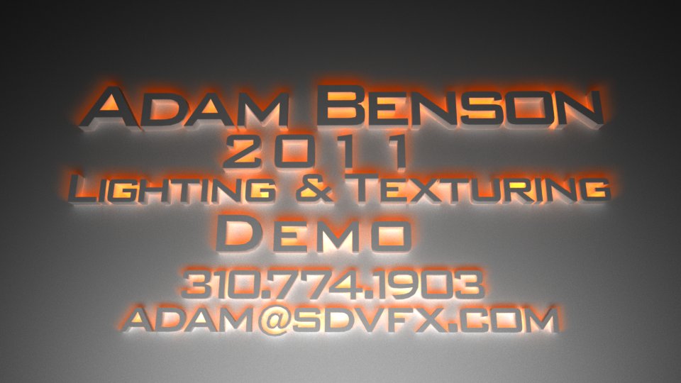 Adam Benson 2011 Lighting & Texturing Demo
