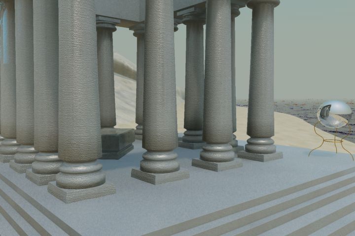 These are images that I did entirely in 3D Studio Max.  These are lighting tests of the same scenes at different times of day.  Morning, noon, and late afternoon.