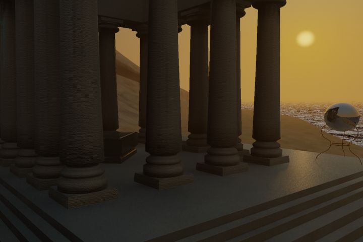 These are images that I did entirely in 3D Studio Max.  These are lighting tests of the same scenes at different times of day.  Morning, noon, and late afternoon.