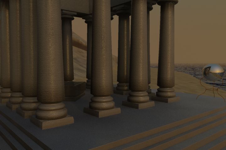 These are images that I did entirely in 3D Studio Max.  These are lighting tests of the same scenes at different times of day.  Morning, noon, and late afternoon.